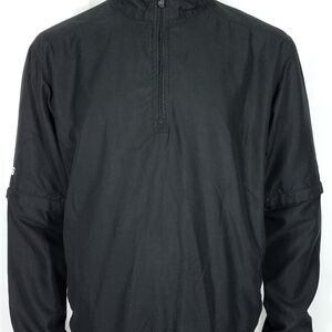 Ping black white lightweight 1/4 zip windbreaker jacket zip off sleeves Medium